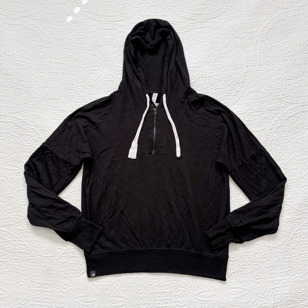 Glyder Women's 1/4 Zip Active Pullover Hoodie, Black Sz S